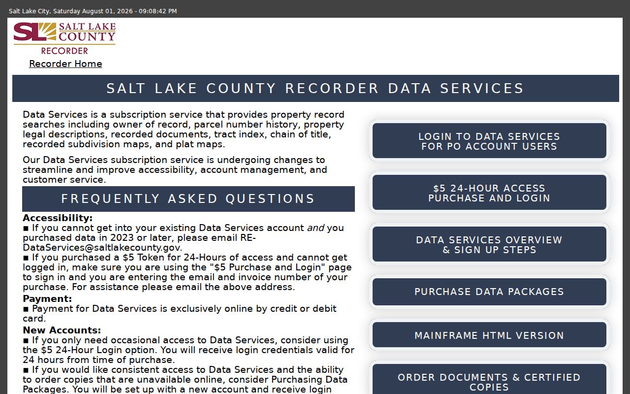 Millcreek people search Recorder property record access choices
