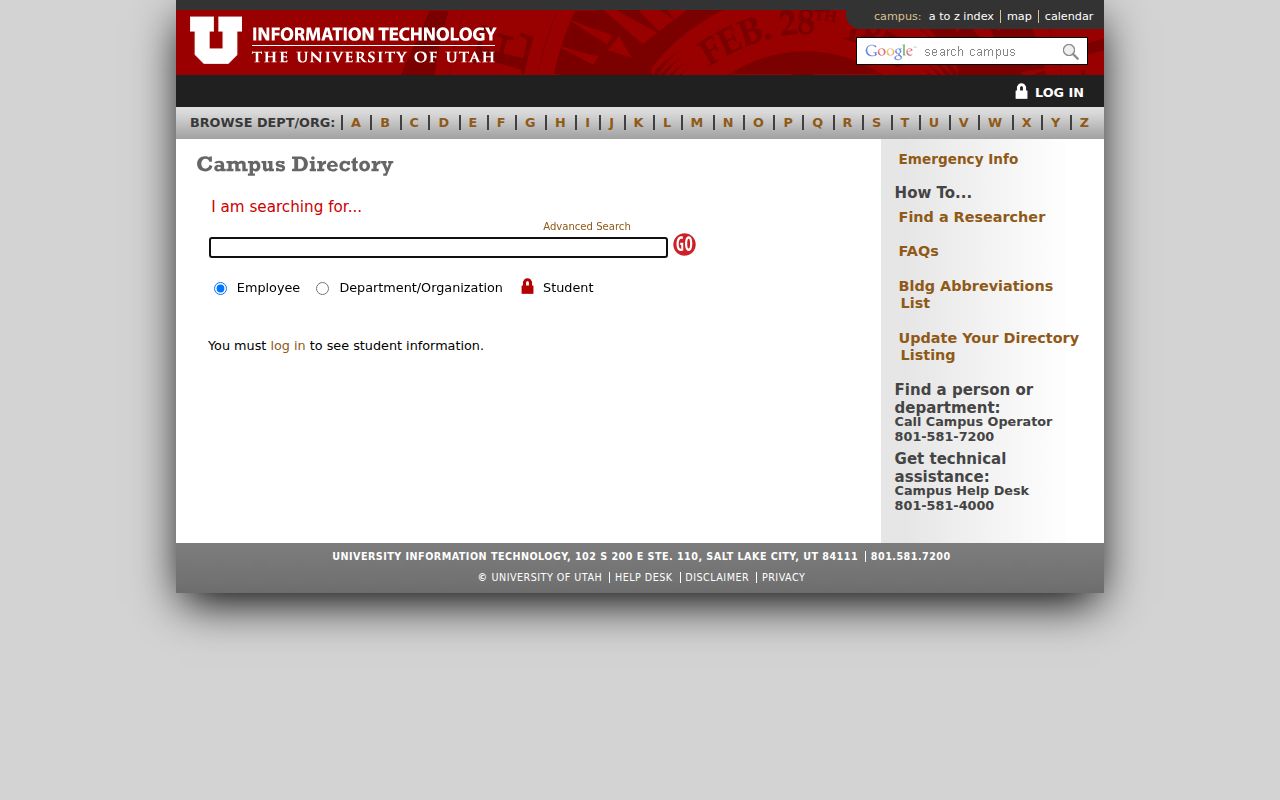 Millcreek people directories University of Utah employee and department search